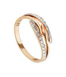 Каблучка з червоного золота з діамантами