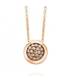 кулон з жовтого золота з коньячним діамантами