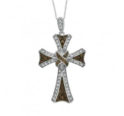  Хрестик із золота з діамантами (1123988),dg30693(7424-1123988),цена 38 620 грн.