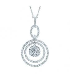 Кулон з білого золота з діамантами